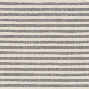 Ab Werk Viskosestoff mit Leinen POROSI, Streifen, schwarz-creme, Hilco